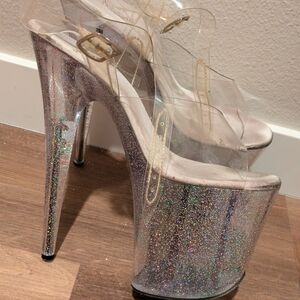 Sparkly Clear 8" Pleasers, Size 11